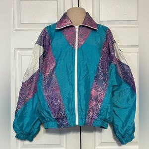 Vintage 90’s Hanasport Windbreaker Golf‎ Tennis Zip Up Jacket Small Streetwear